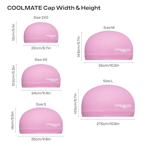 Light Pink Fabric Swim Cap for Women, Men & Kids - Small
