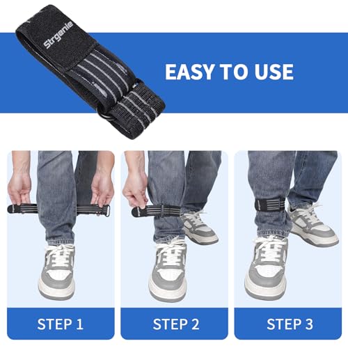 Adjustable Ankle Boot Straps with Anti-Slip Strips - Black, 2pcs