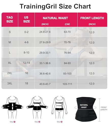 Waist Trainer Cincher for Women - Tummy Control Belt Black, Large