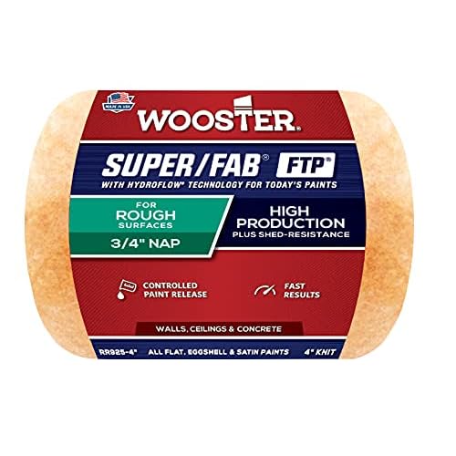 The Wooster Brush Company RR925-4 Super Fab FTP Roller Cover 3/4-Inch Nap