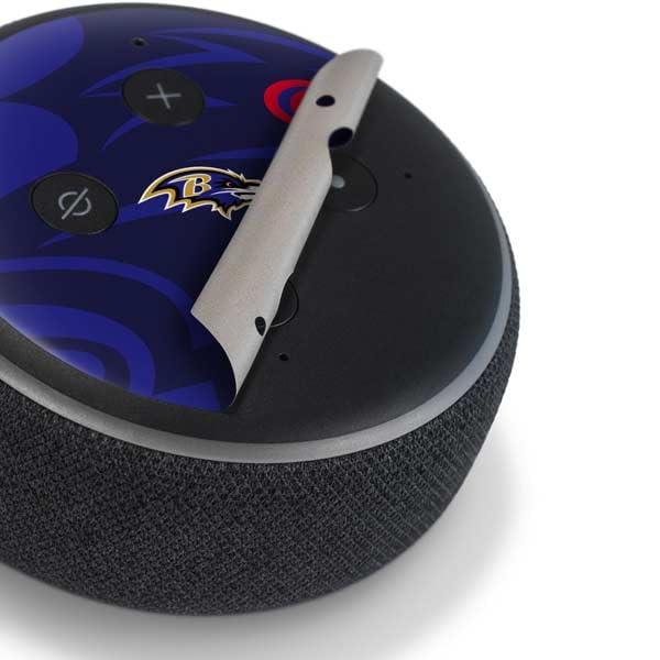 NFL Baltimore Ravens Decal Skin for Amazon Echo Dot 3 - Double Vision Design
