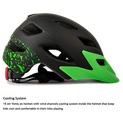 Kids Bike Helmet - Adjustable Safety Lightweight for Ages 5-8 - Black / Small