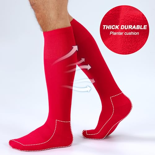 XZQTIVE Soccer Shin Guards Set with Sleeves and Socks, Kid/Youth M Red