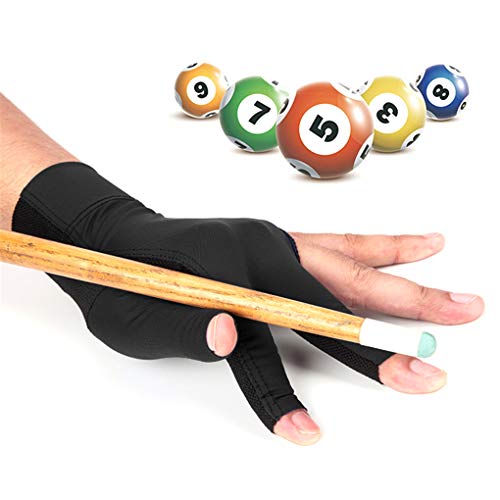 Anti-Slip Billiard Glove for Left Hand - Black
