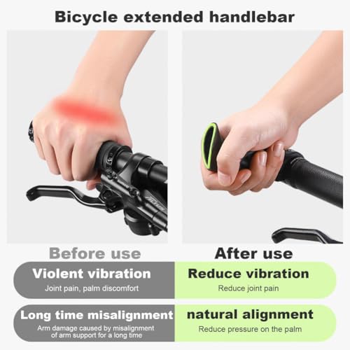 Long Ergonomic Bike Handlebar Ends Extension for Mountain & Road Bikes