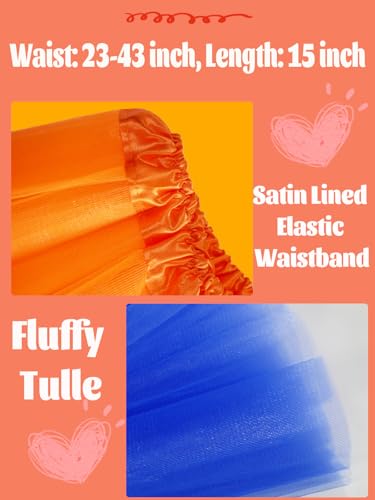 4-Layer Tulle Skirt for Women & Teens - Satin Lined - Large Red, Blue & White Star