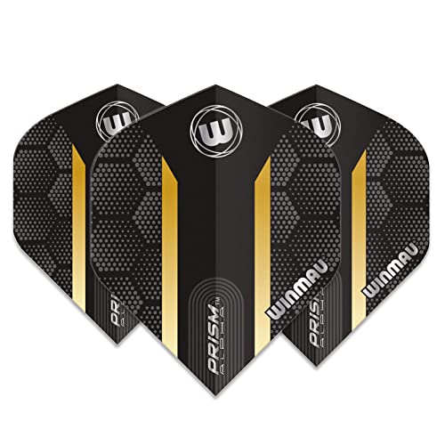 Hexagon Extra Thick Dart Flights - Black & Gold - 3 Pack