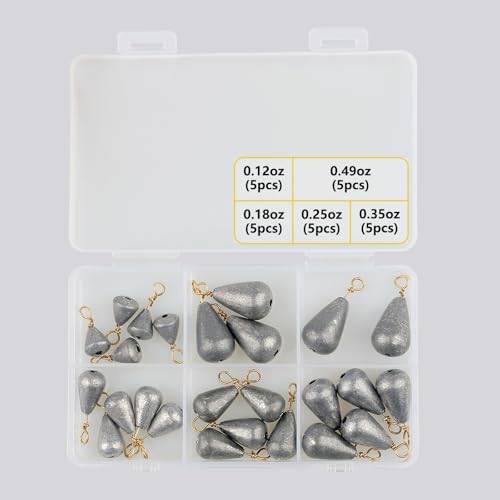 Copper-Cored Lead Fishing Weights – 25pcs Drop Shot Kit