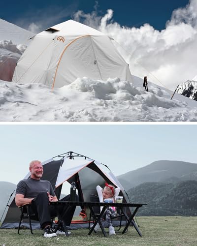 OutdoorMaster 2 Person Pop Up Camping Tent - White, Waterproof 3-Season Shelter