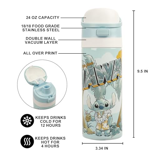Bioworld Lilo & Stitch Hawaii Stitch 24oz Stainless Steel Travel Tumbler