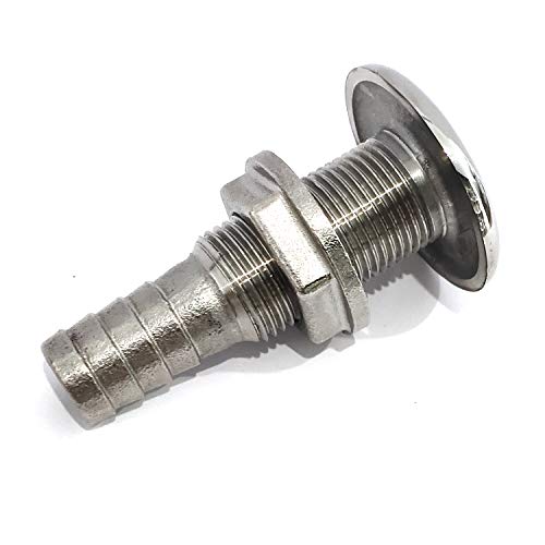316 Stainless Steel Thru-Hull Fitting 3/8IN I.D. Marine Boat Plumbing Hardware