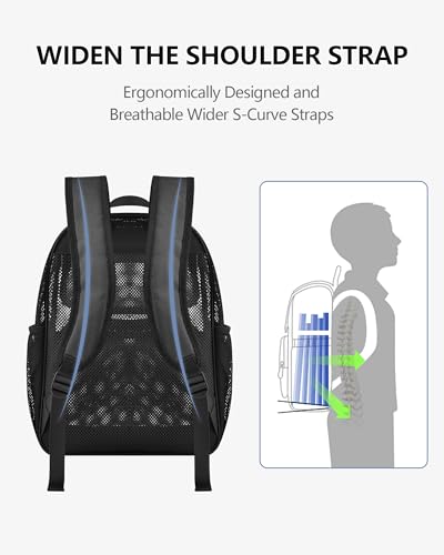 Heavy Duty Mesh Backpack - Transparent Beach & Pool Bag