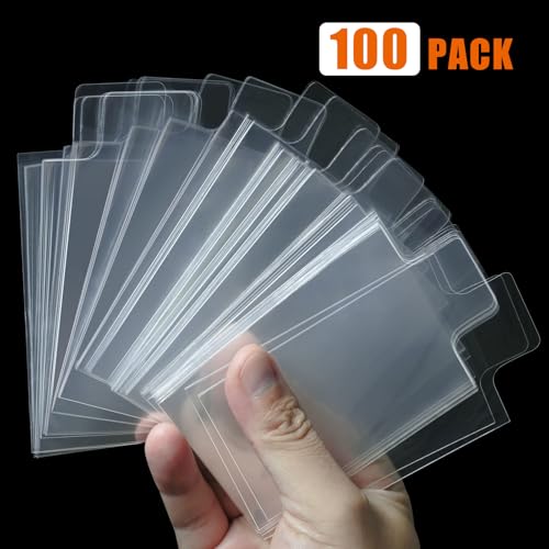 Tabbed Card Sleeves for Grading Submission - 100 Pack Easy Grip Protectors