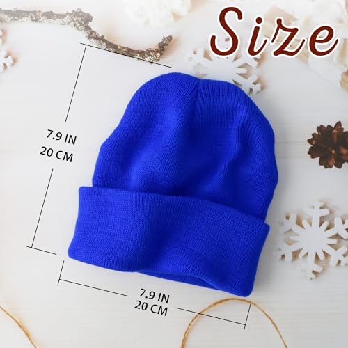 Knit Cuffed Beanie Hat for Women & Men - Dark Blue