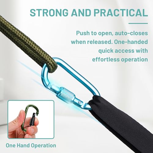 Ultra-Light 2" Aluminum Locking Carabiner Clips - 8 Pack