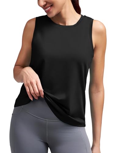 Open Back High Neck Tank Tops for Women - Athletic Gym Wear