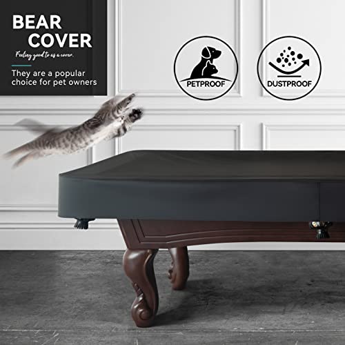 Heavy Duty Leatherette Pool Table Cover - Waterproof 8FT (Black Charcoal/Matte)