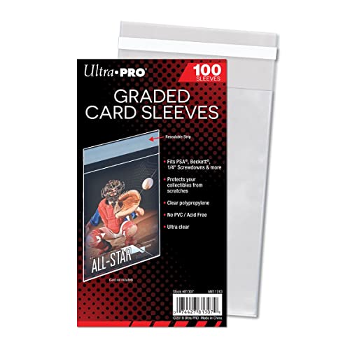 Graded Trading Card Sleeves - Resealable Crystal Clear Protector - 100 Count