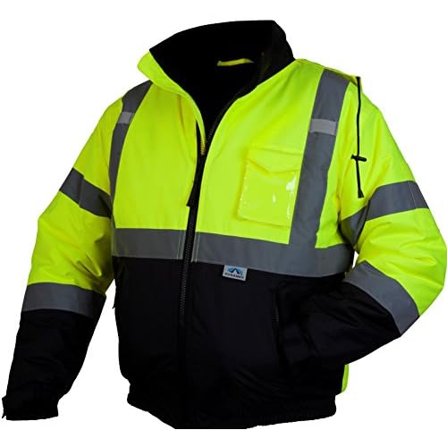 Pyramex Safety RJ3210X3 RJ32 Series Jackets Hi-Vis Lime Bomber Jacket with Quilted Lining- Size 3X Large