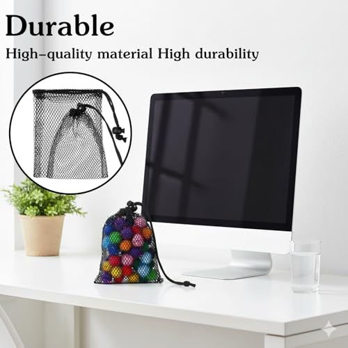 10-Pack Small Mesh Drawstring Bags - 4" x 5.7" Nylon Storage Pouches