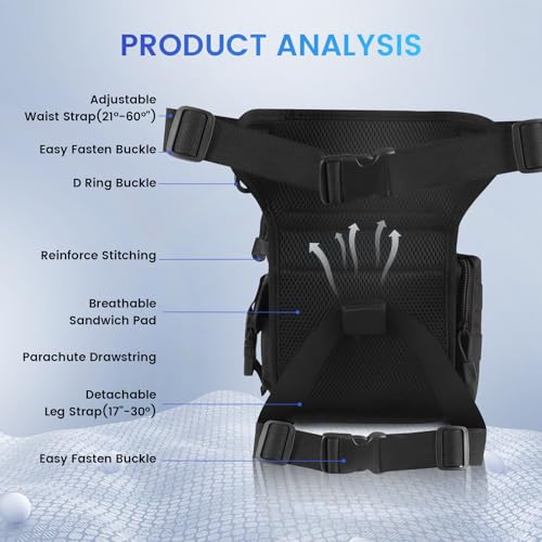 Meejaa Waterproof Hiking Waist Pack with Adjustable Belt & Multiple Pockets