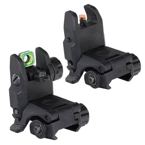 Flip Up Polymer Backup Sights with Fiber Optics - Black