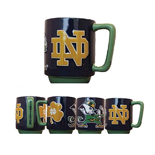 Notre Dame Fighting Irish 3D Sculpted Relief Mug - 16 oz NCAA Ceramic Coffee Cup