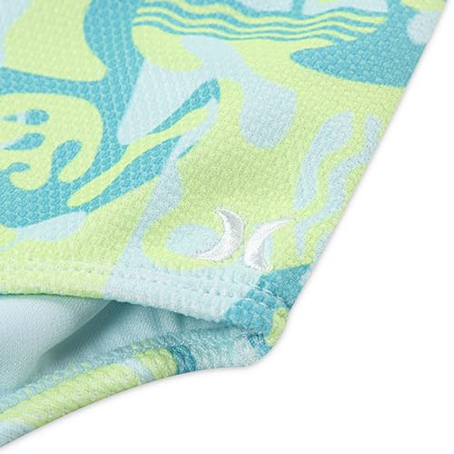 Girls' 1-Piece Cut Out Swim Suit - Turquoise Waves