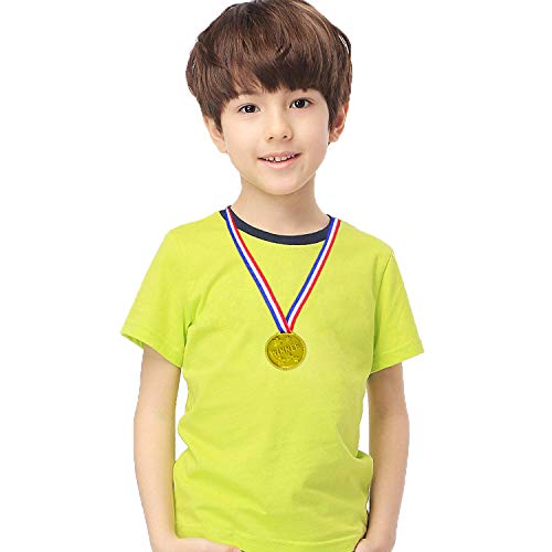 24PCS Gold Plastic Winner Award Medals for Parties & Sports