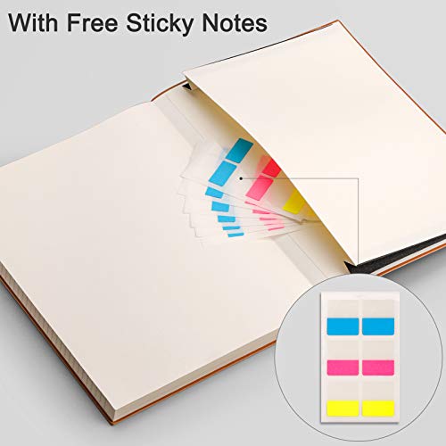 EMSHOI Ruled Leatherette Notebook B5 Size, 204 Pages, Black