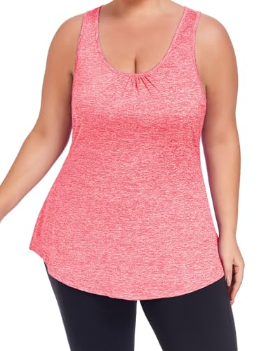 ForHailey Plus Size Pink Racerback Workout Tank Top XX-Large