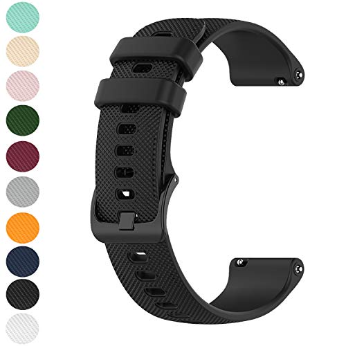 Silicone Quick Release Watch Band - 20mm Black Sports Strap