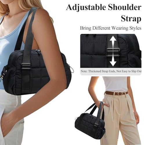 Mini Gym Bag for Women - Quilted Sports Duffel with Wet Compartment