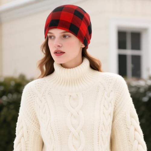 Slouchy Beanie for Women - Soft Cotton Stretch Skull Cap