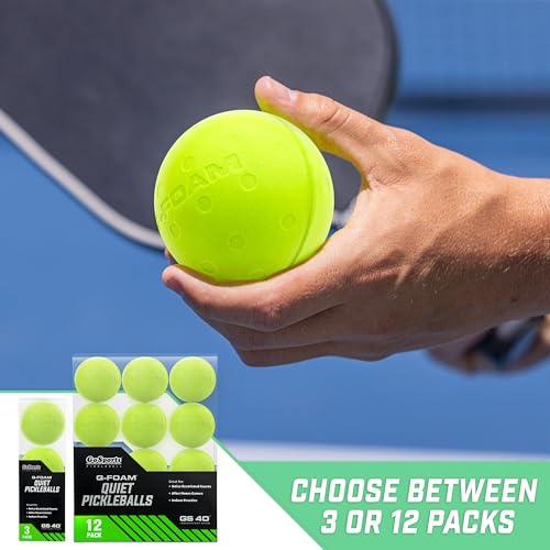 GoSports Q-Foam Pickleballs - Silent Indoor & Outdoor Practice Balls - 3 Pack