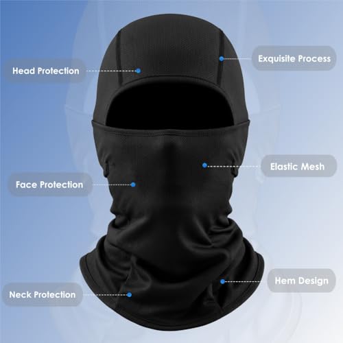 Balaclava Face Mask - Summer Cooling UV Protection - Black