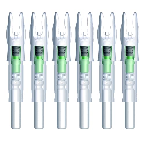 Linpeng Lighted Arrow Nocks GT/.246 Green with ON/OFF Switch - 6 Pack