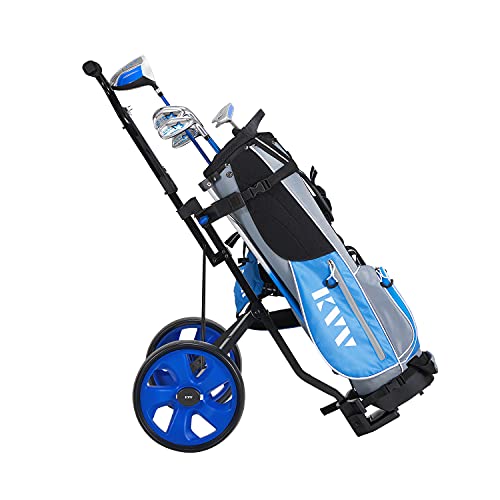 Junior Golf Cart for Kids 3-10 Years - Adjustable Bracket - Blue/Black