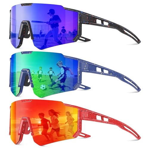 Kids Polarized UV Protection Cycling Sunglasses with Strap - Multiple Colors