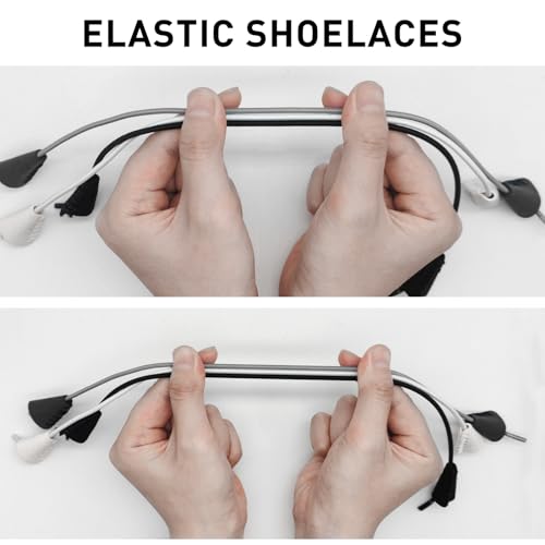 Elastic Shoe Laces - 2 Pairs Black 14in/35cm for Hey Dude