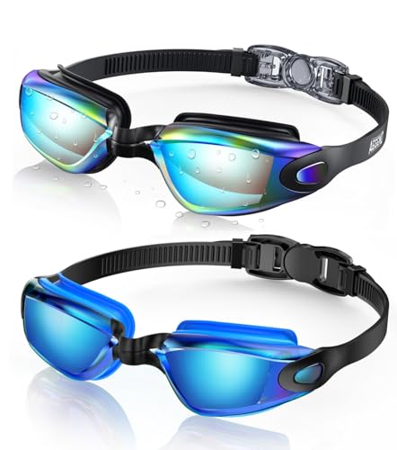 Aegend Swim Goggles 2 Pack for Adult Men Women No Leak with Storage