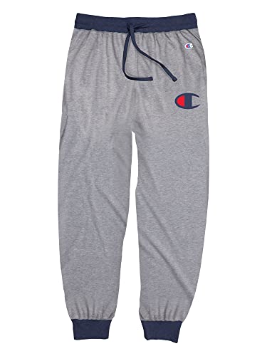 Men's Sleep Jogger Pants - Large, Oxford Gray Heather/Athletic Navy