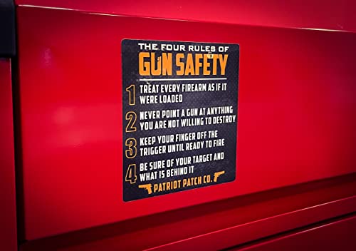 4 Rules of Gun Safety Sticker - Large Vinyl, UV Laminated