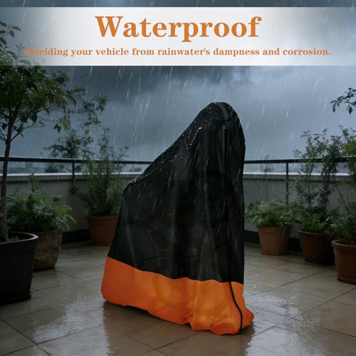 420D Waterproof Vertical Bike Rack Cover for Single Bicycle - Outdoor & Garage Use
