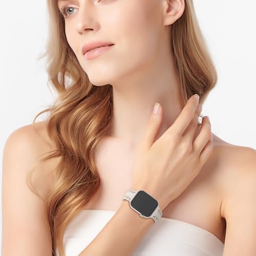 Breathable Lace Silicone Sport Band for Smart Watches - Starlight 38/40/41/42mm