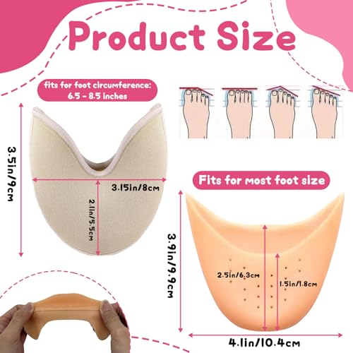 4-Pair Toe Pads for Pointe Shoes - Cotton & Silicone Set