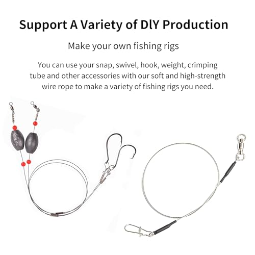 1x7 Nylon Coated Stainless Steel Fishing Leader Wire - 30lb, 30ft - Black