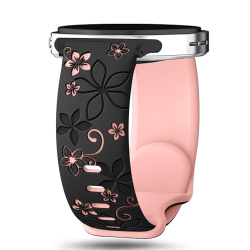 Two-Tone Flower Engraved Bands Compatible with Galaxy Watch 9/8