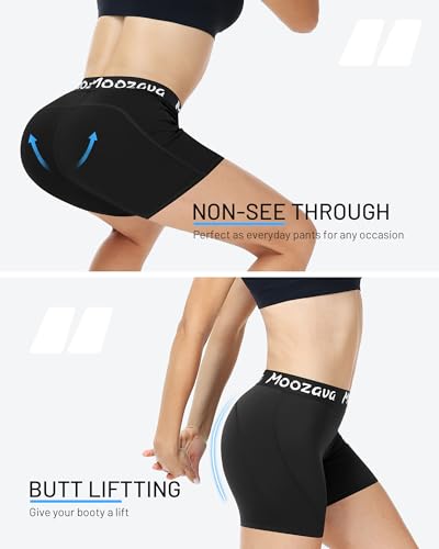 Compression Spandex Volleyball Shorts for Women - 5 Inch, Black