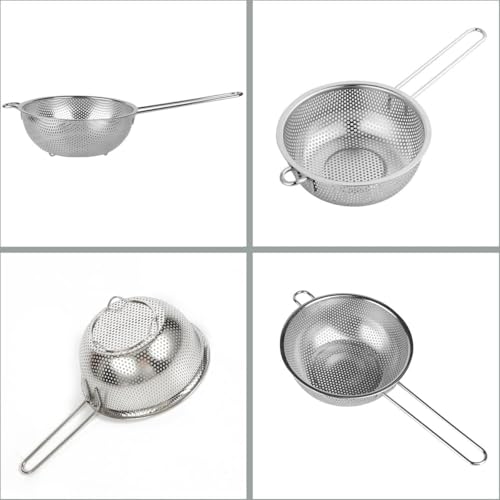 Stainless Steel Colander with Handle - Kitchen Strainer for Pasta & Vegetables